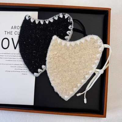 秋冬毛呢保暖口罩 雙層保暖防風面罩 2入組6