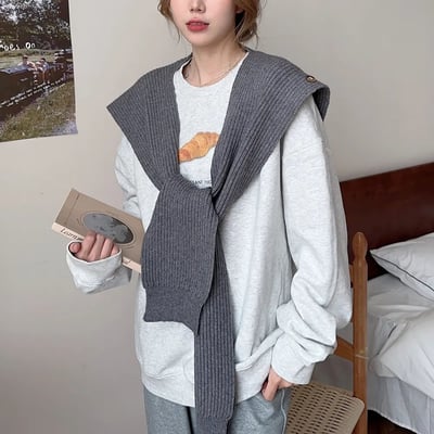 不只是圍巾 多用途針織掛脖披肩 條紋針織掛脖圍巾6