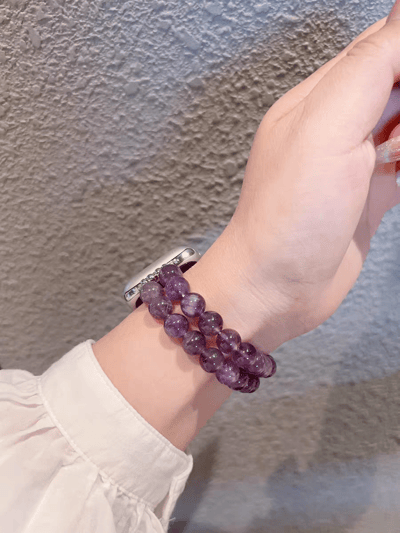 天然夢幻葡萄紫水晶 iWatch 錶帶Apple Watch S1-10/SE 適用3