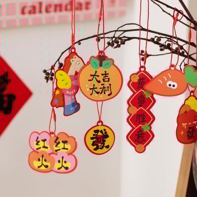 馬上有財 七彩馬新年吊牌掛飾30枚組6