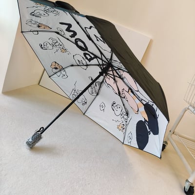 史努比外層黑膠內圖案自動晴雨傘4