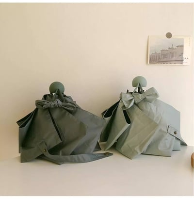 莫蘭迪純慾色系五折手動晴雨傘 便攜防曬傘UV防紫外線遮陽傘11