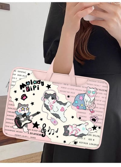 搖滾貓 粉色貓咪插畫風多功能旅行電腦包3