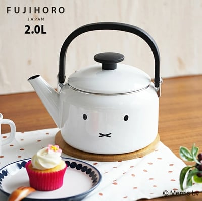 日本富士琺瑯米飛臉款 燒水壺2.0L1