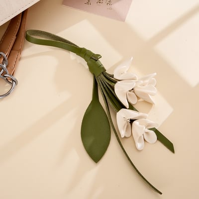 韓系小眾桂花花束 PU皮革包包掛件 精緻包飾・鑰匙掛飾5
