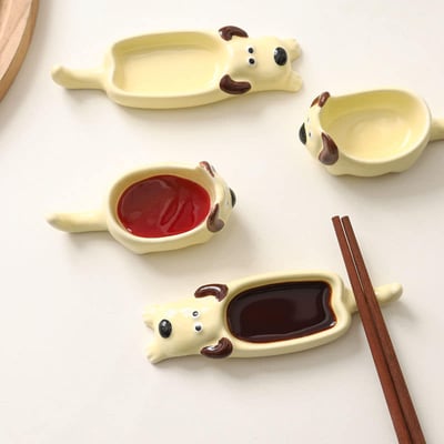 日系狗狗貓貓可愛動物醬料碟 4入組5