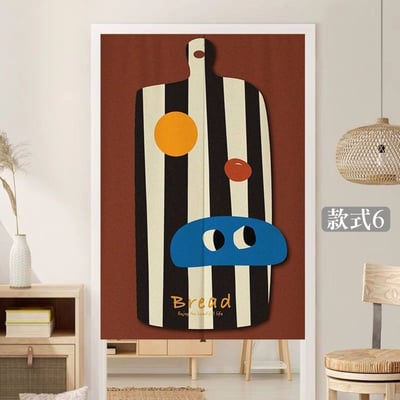 美拉德風格居家門簾 咖啡日記系列對開隔門簾6