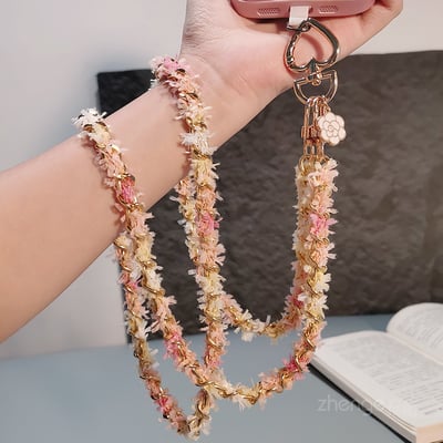 小香風編織金屬鏈手機掛繩 斜背長款百搭 輕奢感隨身背帶5