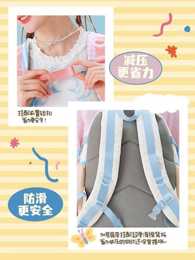 奶萌學院風雙肩包 附牛奶盒造型筆袋8