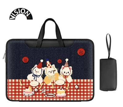 派對帽 三小貓生日派對插畫風多功能旅行電腦包3