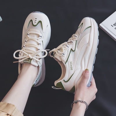 綠色邊運動風老爹鞋   36現貨免運2