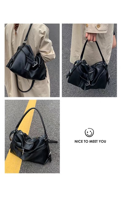 高級感軟皮大包 可手提斜背的多用機車包7