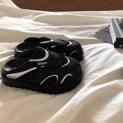 日系小眾機能風厚底包頭半拖鞋8