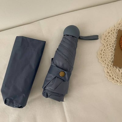 莫蘭迪純慾色系五折手動晴雨傘 便攜防曬傘UV防紫外線遮陽傘9