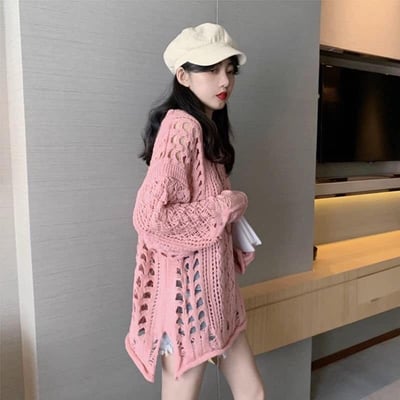 鏤空破洞慵懶風韓系毛衣5
