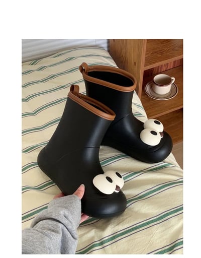 搞怪可愛大眼睛防滑中筒雨鞋  親子款7