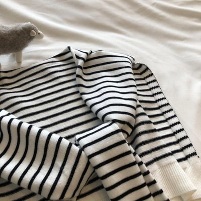 春秋條紋外搭針織小披肩5