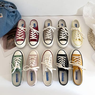 就是很愛這個帆布的隨性情侶懶人鞋  現貨黃色白色粉色3