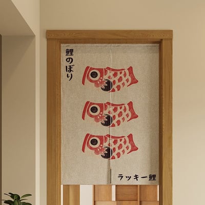 日式多款和風棉麻門簾 80×120cm對開式6