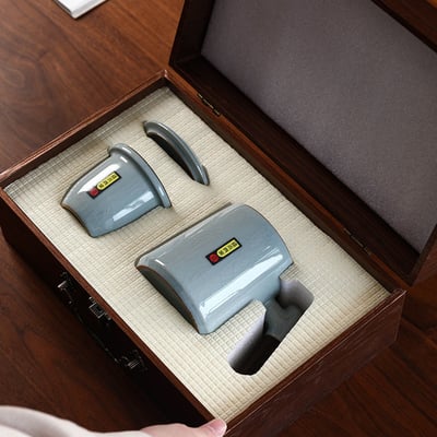 【特價限定】 哥窯冰裂紋主人杯禮盒4