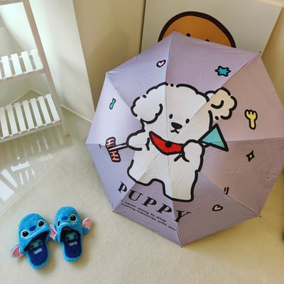 可愛線條小狗晴雨兩用傘4