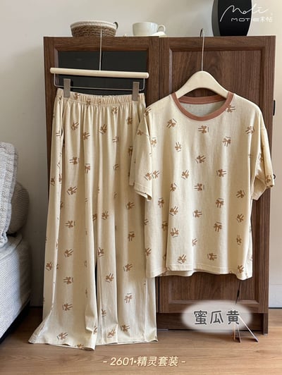 夏日涼感舒適雪花棉精靈睡衣 高級感透氣居家套裝13