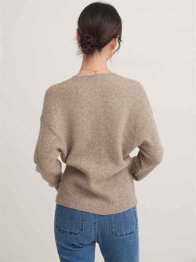 法式交叉V領顯瘦針織上衣5