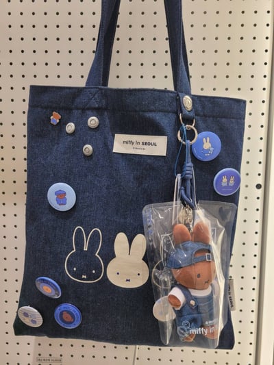 首爾限定 Miffy 米菲卡通圖案丹寧托特包『8/31結單』1