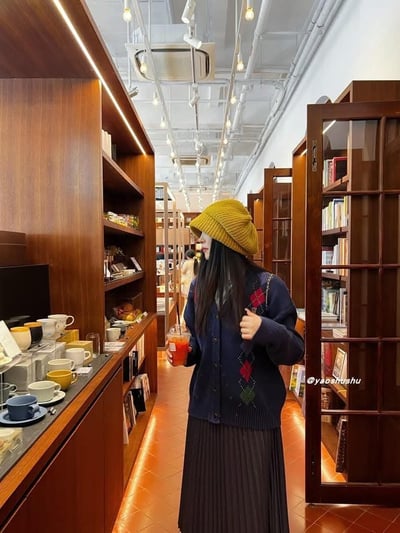 純色大頭圍水母毛線堆堆帽6