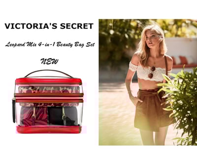 全新正品維密全新豹紋四組合化妝包  現貨3