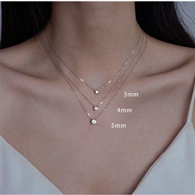 仙氣簡約單鑽純銀項鍊4