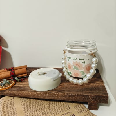 氣質珍珠掛練玻璃吸管式水杯4