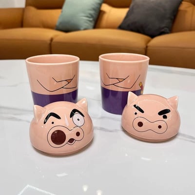 肥嘟嘟左衛門可愛帶蓋陶瓷咖啡杯2