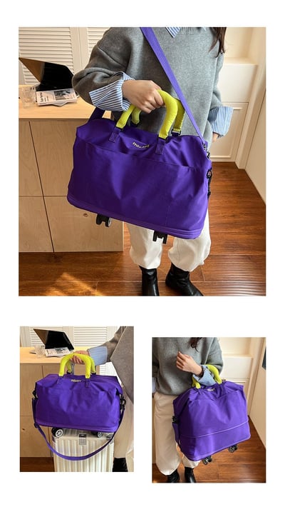 多功能可拆輪擴容旅行包 大容量雙層拉鍊設計 可上行李箱 健身/出差/旅行萬用包7