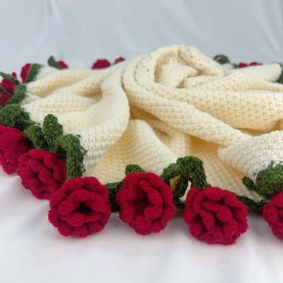 不會凋謝的手作玫瑰花束毛毯6
