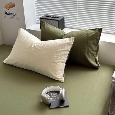 INS 極簡雙拼色系枕套6