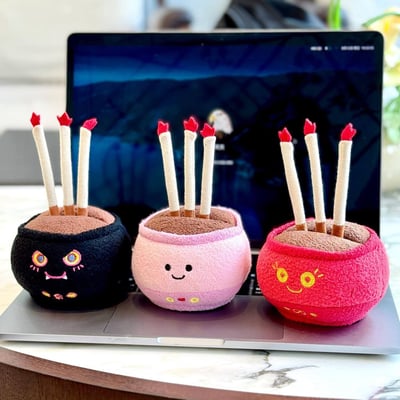 今天你會有好事發生 可愛毛絨香爐擺件1