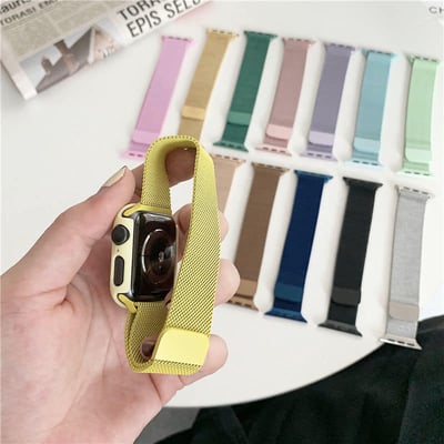米蘭12色磁吸不鏽鋼金屬Apple Watch錶帶2