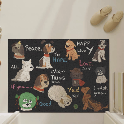 可愛狗狗圖案玄關地墊 療癒萌犬迎賓腳墊 可水洗耐髒防滑款3