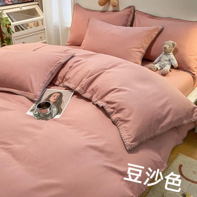 純色超柔水洗感四件套床包組2