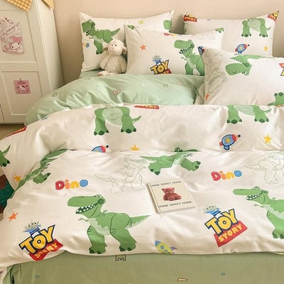 四季通用卡通風系列 抱抱龍全棉床包四件套  加大現貨2