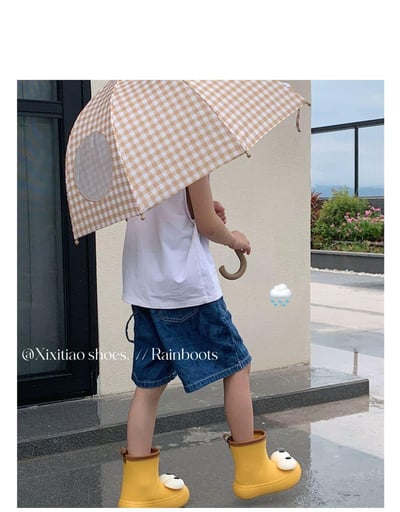 搞怪可愛大眼睛防滑中筒雨鞋  親子款5