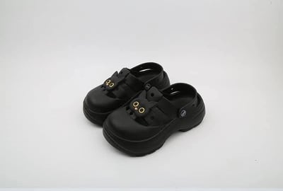 黑白貓貓洞洞鞋防滑厚底涼拖鞋9