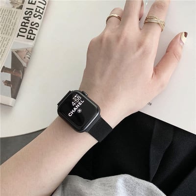 米蘭12色磁吸不鏽鋼金屬Apple Watch錶帶7