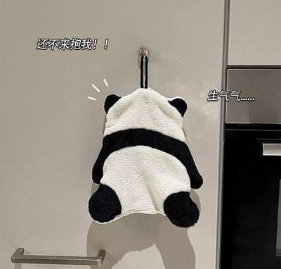 熊貓貓擦手巾 掛式可愛吸水毛巾3條組6