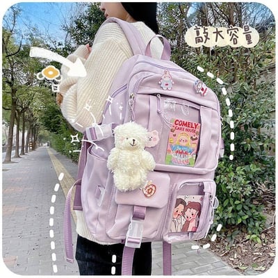 韓版森系學院風超火少女雙肩包6