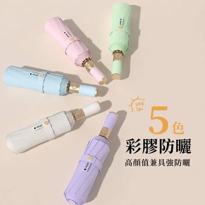 女生友好   節節收自動傘  圓角護兒童防刮傷  加厚彩膠強效防曬雨傘2