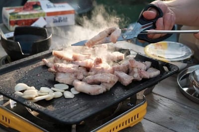 出口韓國曲線型彎曲剪刀燒肉剪刀9