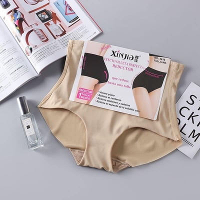 出口歐美中腰高腰 冰絲透氣無痕收腹提臀內褲組2入10