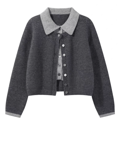 秋冬百搭氣質學院風假兩件針織衫2